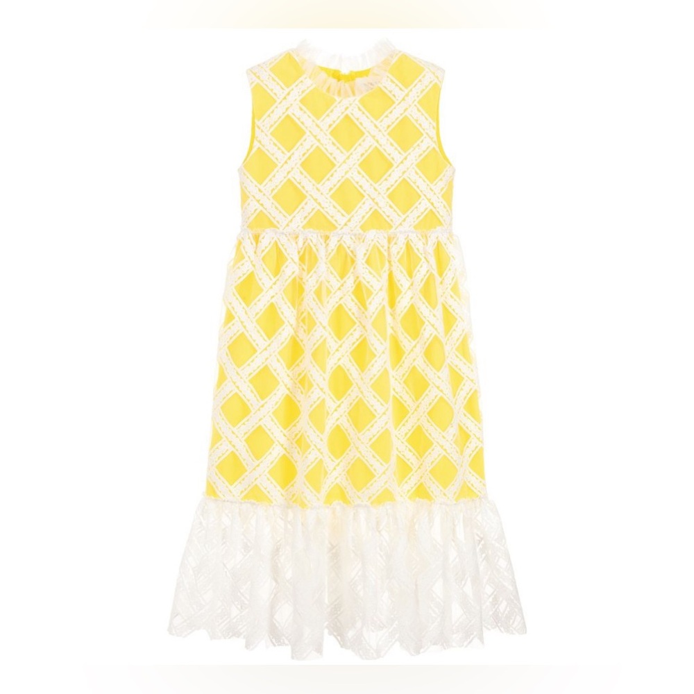 CHARABIA
YELLOW LACE & TULLE GIRLS DRESS size 8
